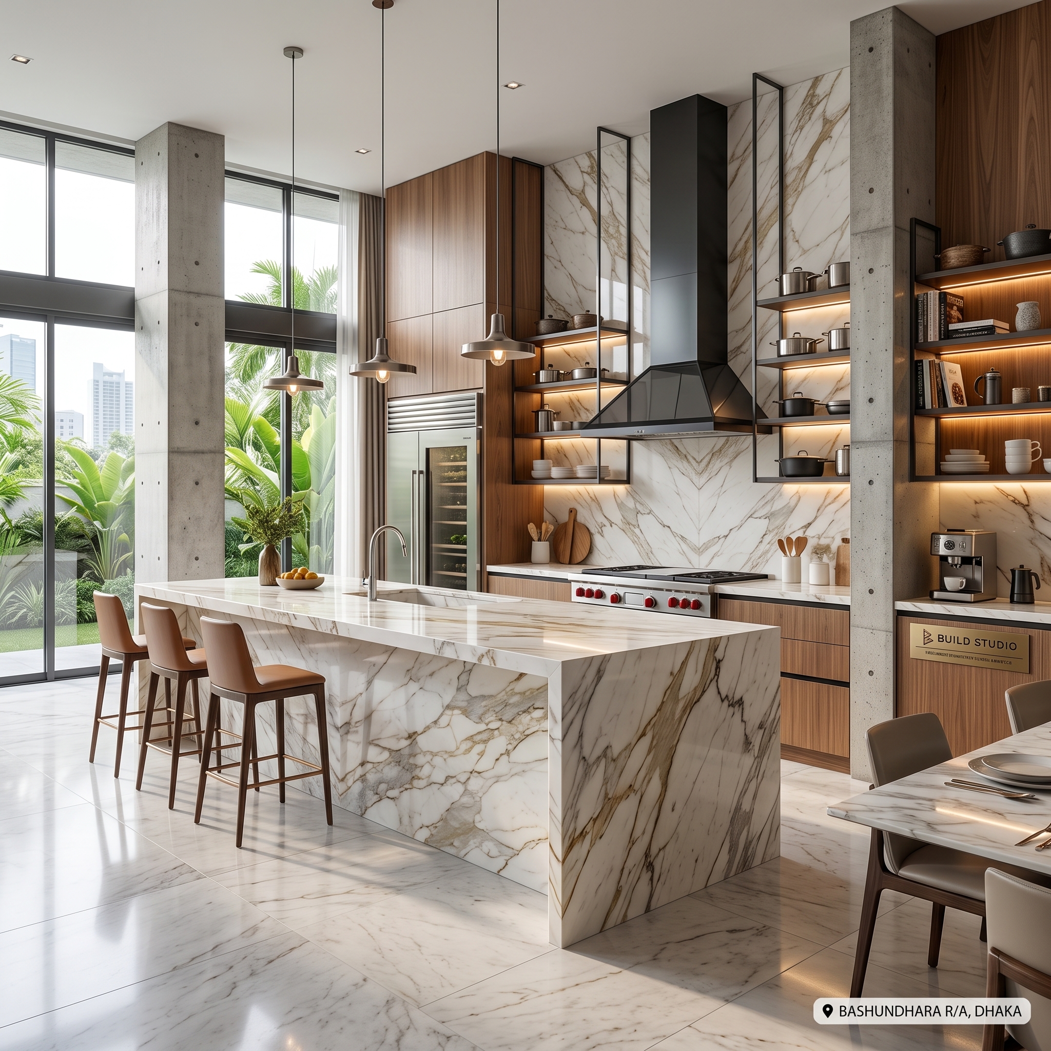 Marble kitchen designed by Build Studio