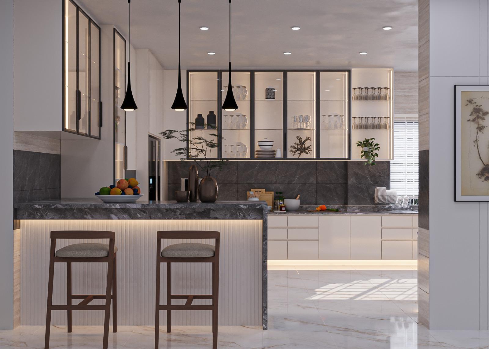 Marble kitchen designed by Build Studio