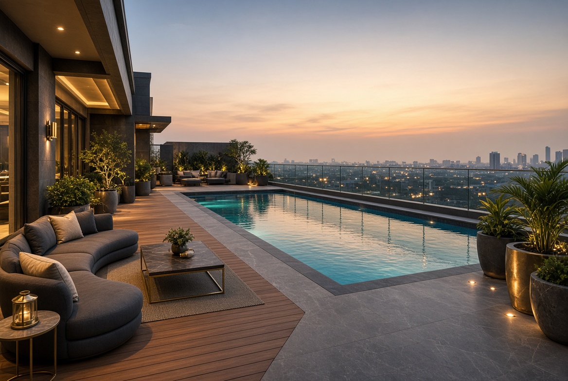 Rooftop pool project